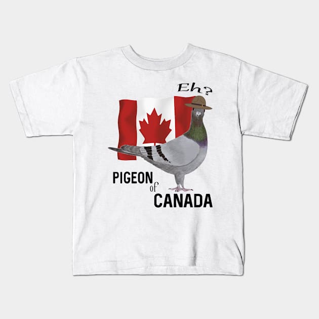 Pigeon of Canada Kids T-Shirt by KC Morcom aka KCM Gems n Bling aka KCM Inspirations